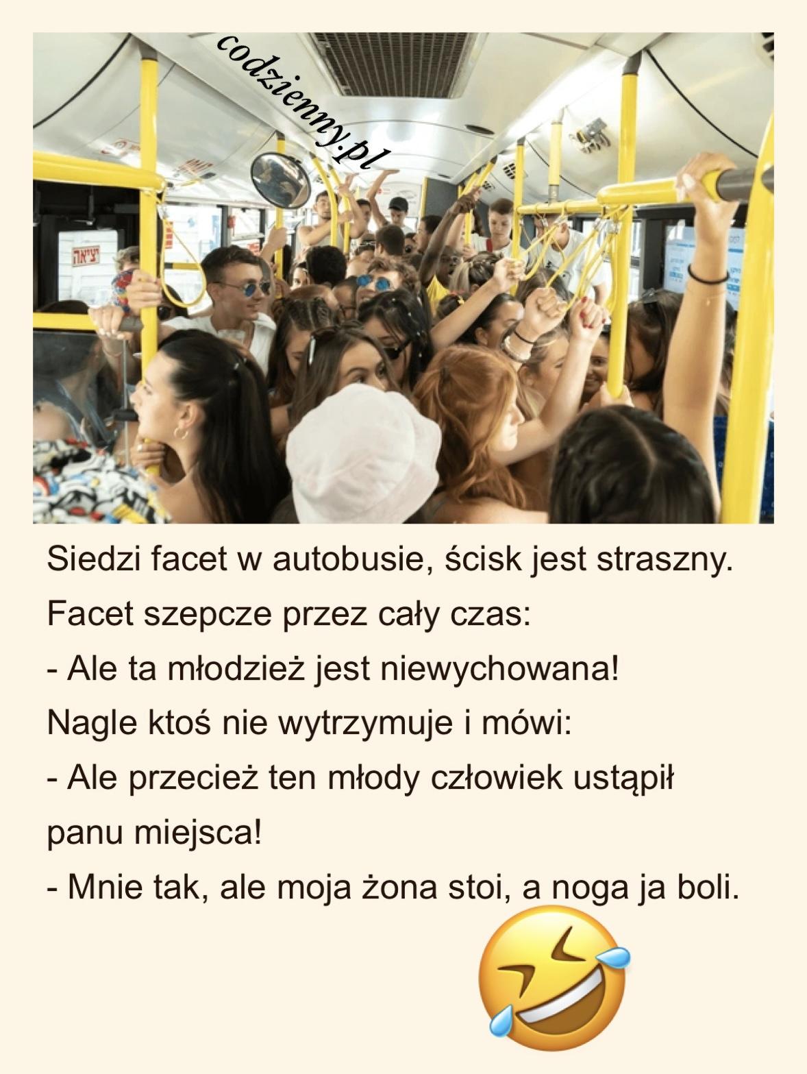 Dowcip o zatłoczonym autobusie