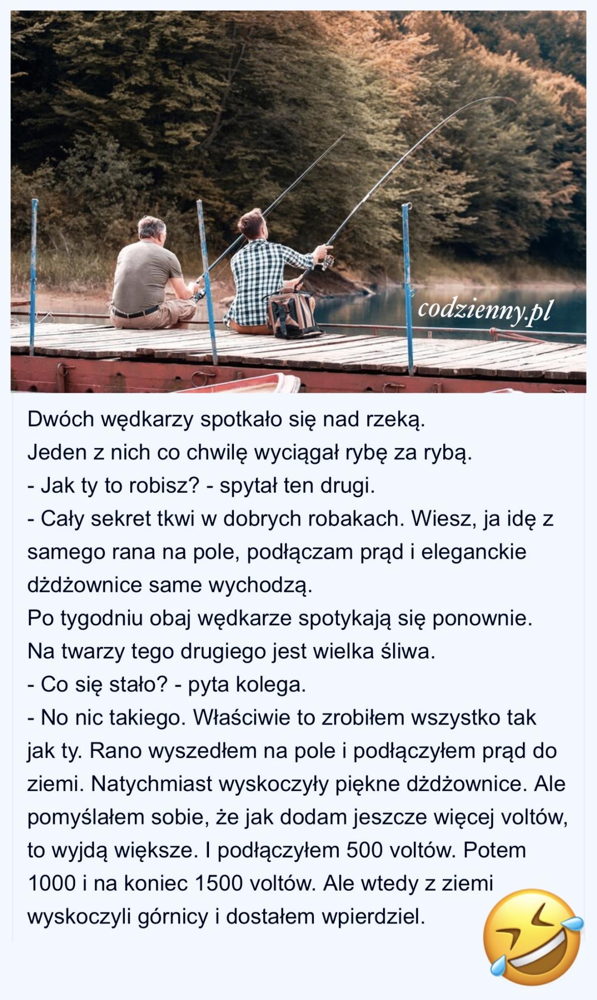 Dwóch wędkarzy nad rzeką 