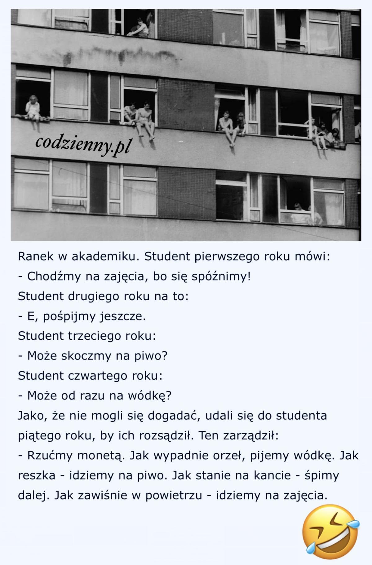 Poranek w akademiku
