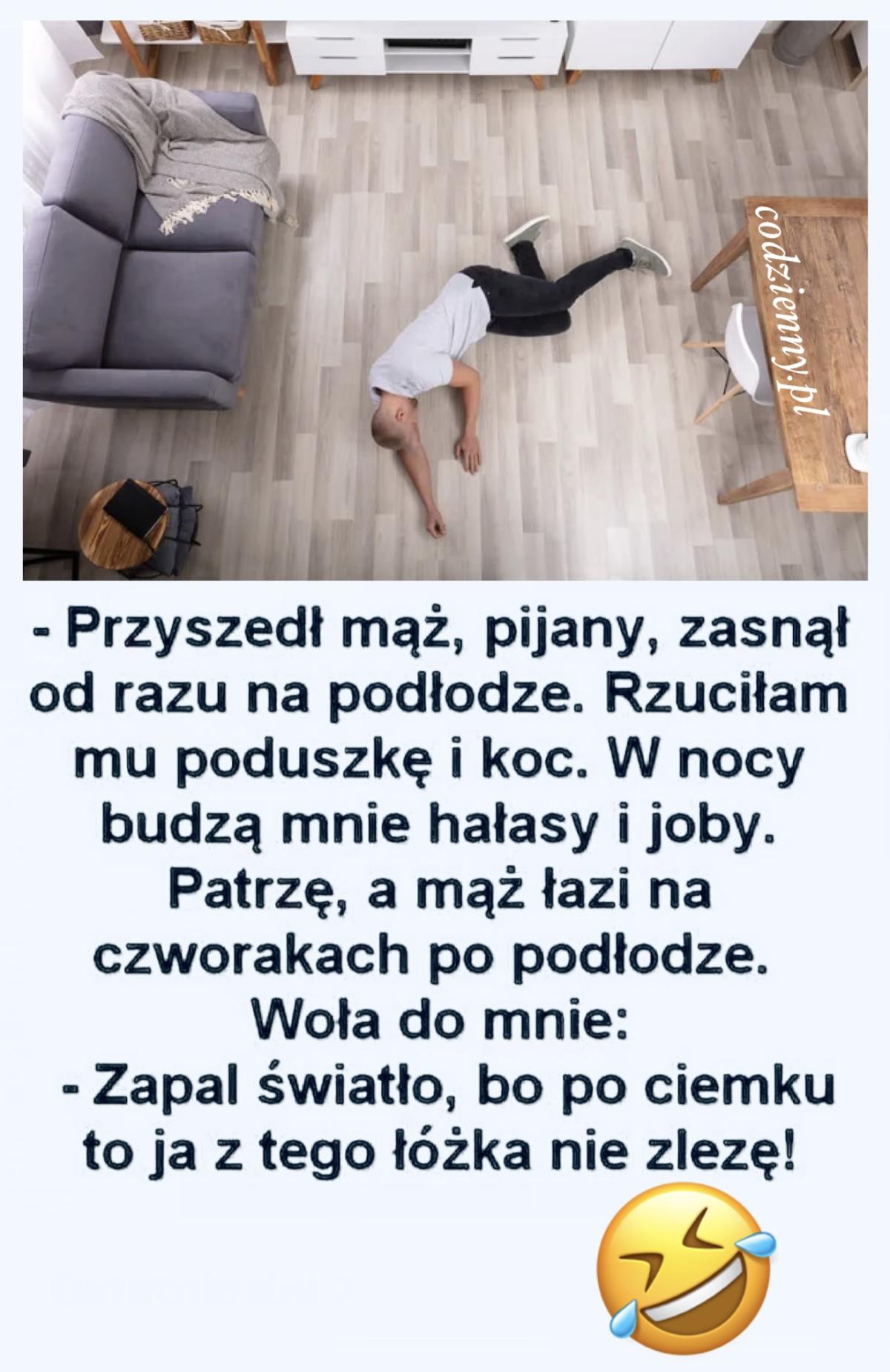 Spanie na podłodze 