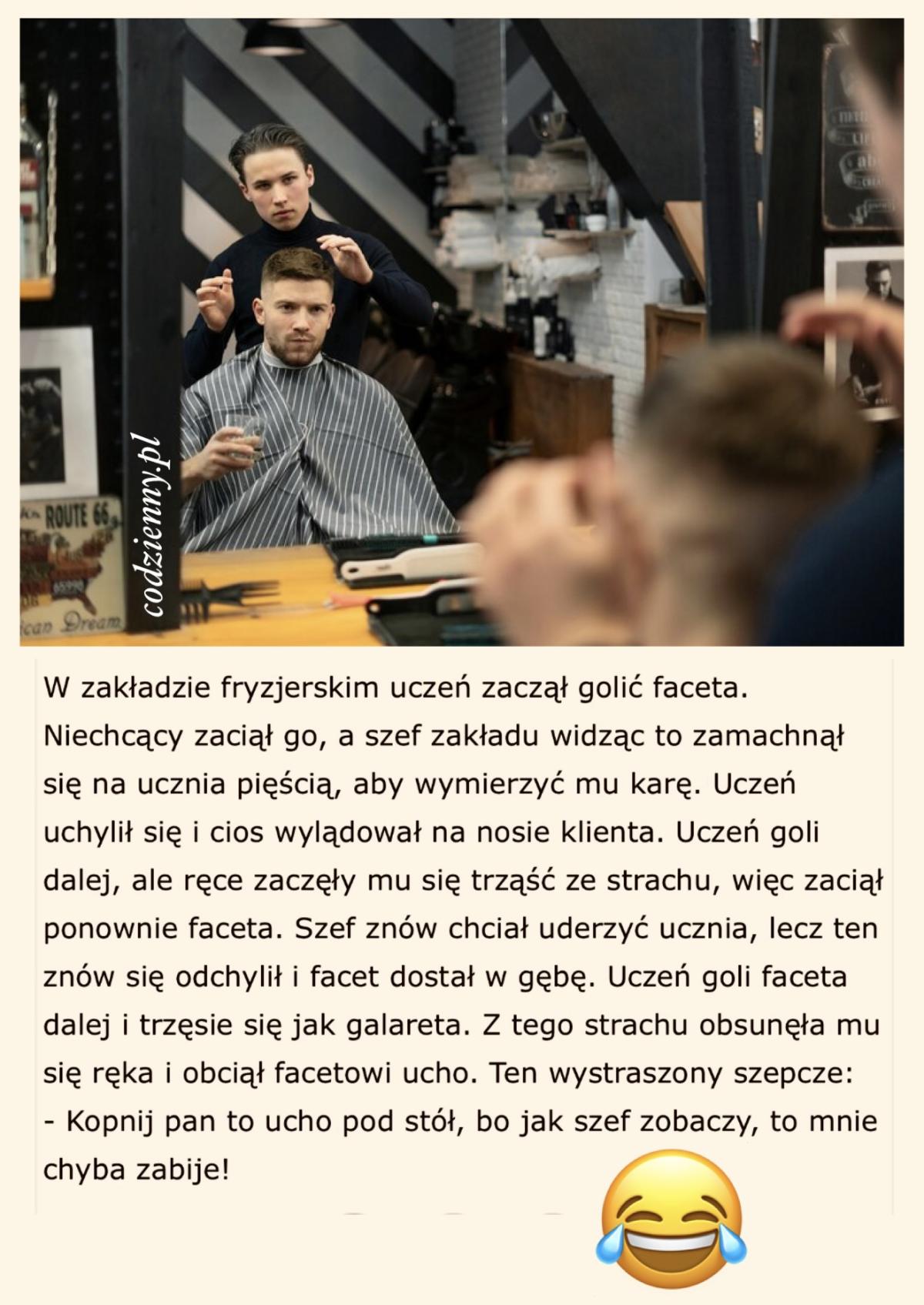 Uczeń goli faceta 